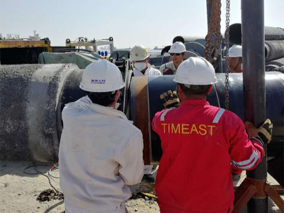 平管、斜立管組對後（hòu）整體下放