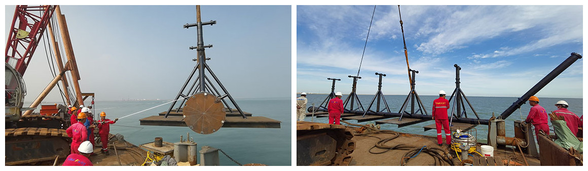 曹妃甸工業區入海排汙口工程項目正在進行中