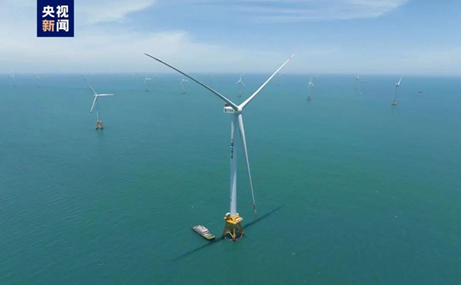 全（quán）球首台16兆瓦超大（dà）容量海上風電機（jī）組並網發電