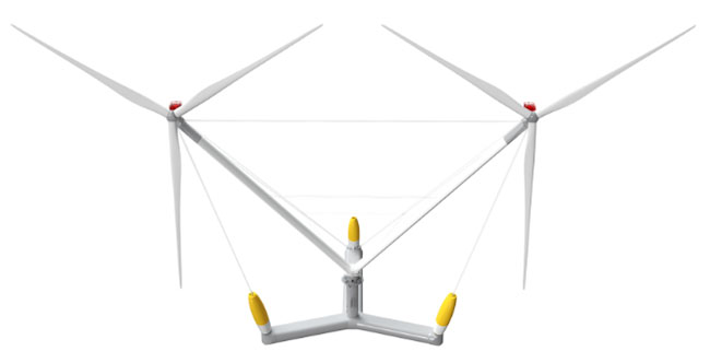 全球（qiú）單機容量最大漂浮式風電平台吊裝塔筒（tǒng）