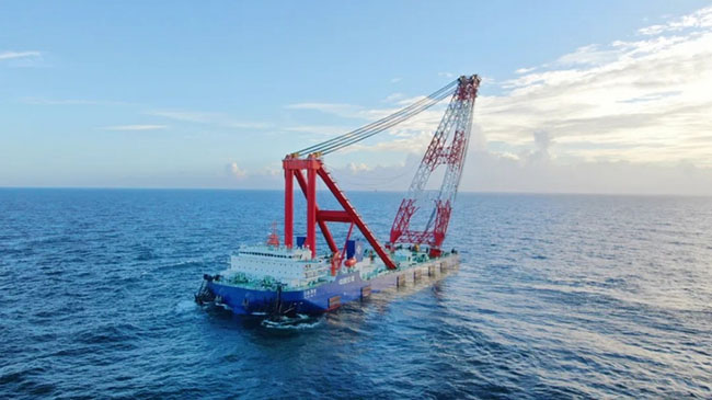 中交三航投建！5000噸海（hǎi）上（shàng）風電船試航成功