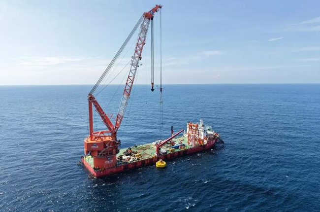 陽江漂浮式海上風電項目完成全部吸（xī）力錨沉貫施工