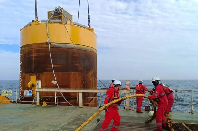 陽江漂浮式海上風電項目完成全部吸力錨沉貫施工