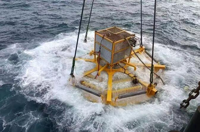 陽江漂浮式海上風電項目（mù）完成全（quán）部吸力錨沉貫施工