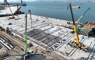 國內首座公共科考碼頭項目碼頭泊位主體結構（gòu）全部完工