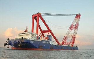 中交三航投建（jiàn）！5000噸海上風電船試航成功