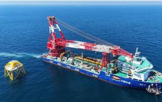 華能山東L場址海上風電項目導管架基礎施工（gōng）圓滿完成